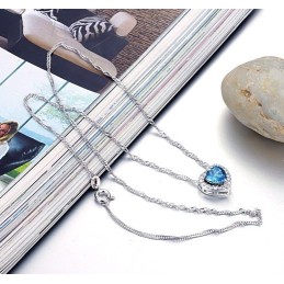 Hoogwaardige Vrouwelijke Sweetheart Platina Titanium Ketting Met Strass