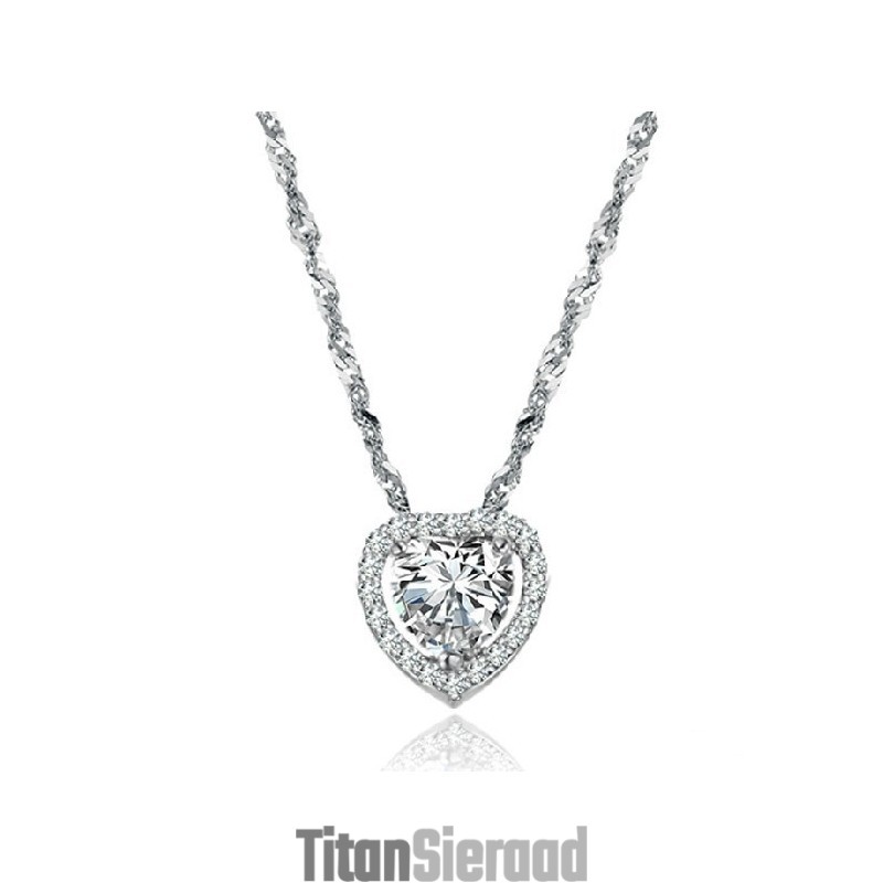 Betrouwbare Kwaliteit Vrouwelijke Sweetheart Platina Titanium Ketting Met Strass Betrouwbare Kwaliteit Vrouwelijke Sweetheart Platina Titanium Ketting Met Strass