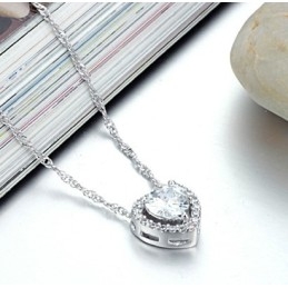 Betrouwbare Kwaliteit Vrouwelijke Sweetheart Platina Titanium Ketting Met Strass