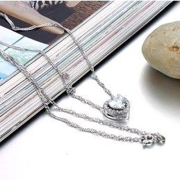 Betrouwbare Kwaliteit Vrouwelijke Sweetheart Platina Titanium Ketting Met Strass