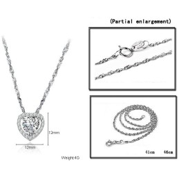 Betrouwbare Kwaliteit Vrouwelijke Sweetheart Platina Titanium Ketting Met Strass