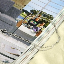 Breed Scala Aan Vrouwelijke Retro Platina Titanium Ketting