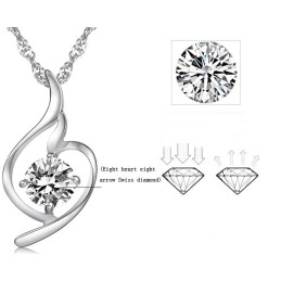 De Koningin Van De Kwaliteit Van Vrouwelijke Mode, Platina Vergulde Titanium Ketting Met Diamant