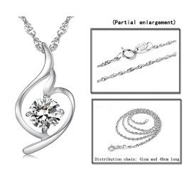 De Koningin Van De Kwaliteit Van Vrouwelijke Mode, Platina Vergulde Titanium Ketting Met Diamant