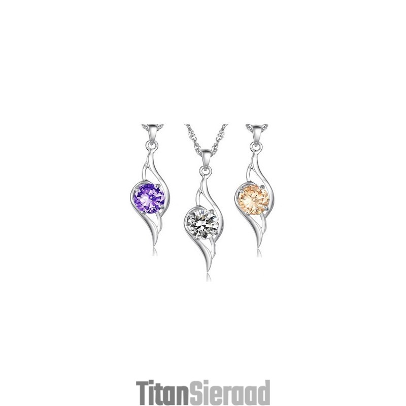 Kwaliteit En Kwantiteit Gegarandeerde Vrouwelijke Titanium Ketting Met Diamant