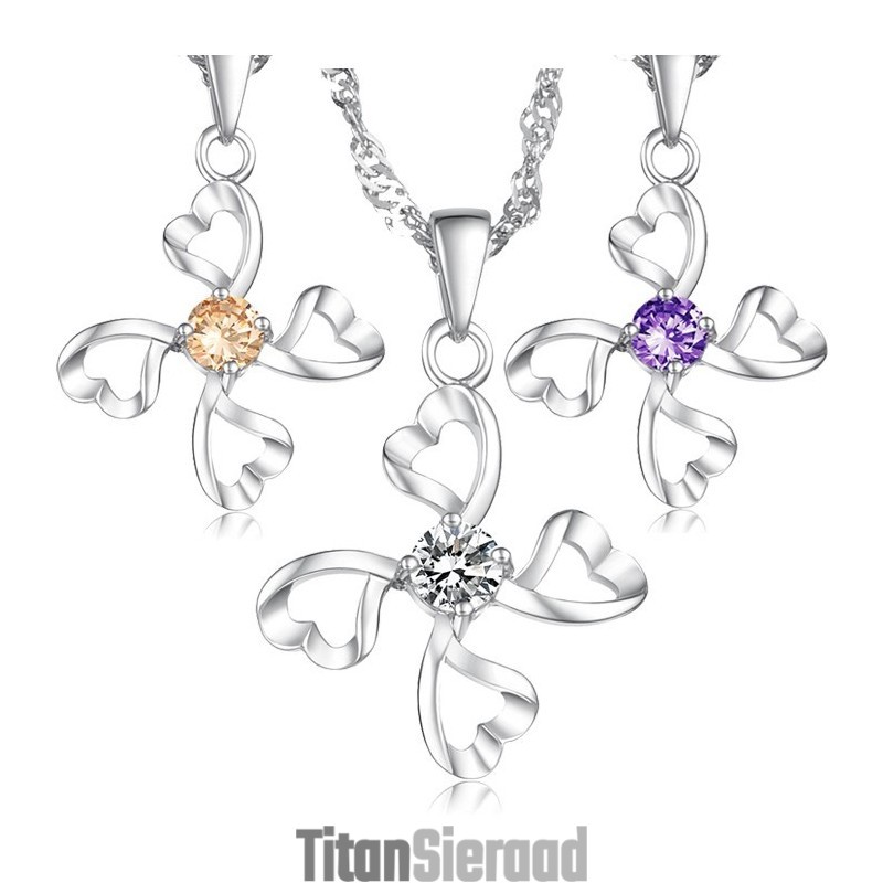 Hoogwaardige Dames Platina Titanium Ketting Met Diamant Hoogwaardige Dames Platina Titanium Ketting Met Diamant