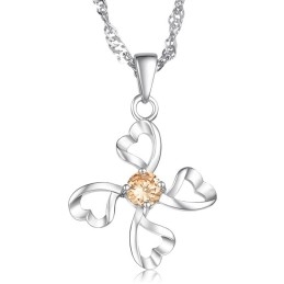 Hoogwaardige Dames Platina Titanium Ketting Met Diamant