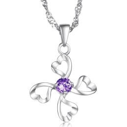 Hoogwaardige Dames Platina Titanium Ketting Met Diamant