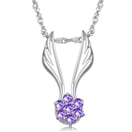 Gebruiksvriendelijke Vrouwelijke Vleugelvormige Platina Titanium Ketting Met Strass