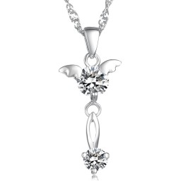 Stabiele Kwaliteit Vrouwelijke Paarse Platina Titanium Ketting Met Diamant