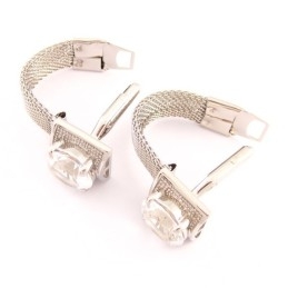 Mode Nieuwe Stijl Titanium Manchetknopen Met Knipperende Kristallen
