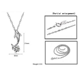 Wereldberoemde Vrouwelijke Dolfijnvormige Platina Titanium Ketting Met Diamant