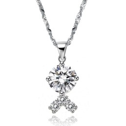 Betrouwbare Kwaliteit Vrouwelijke Platina Titanium Ketting Met Strass