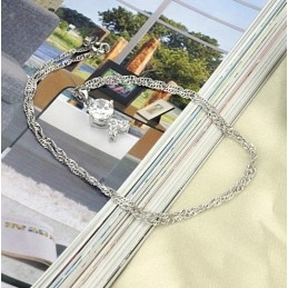 Betrouwbare Kwaliteit Vrouwelijke Platina Titanium Ketting Met Strass
