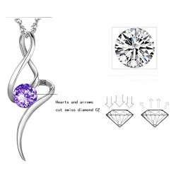 Goed Verkocht Over De Hele Wereld: Paarse Platina Vergulde Titanium Ketting Voor Dames Met Diamant