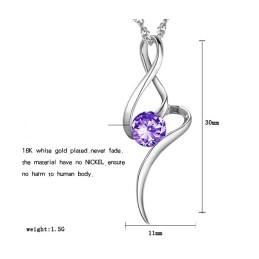 Goed Verkocht Over De Hele Wereld: Paarse Platina Vergulde Titanium Ketting Voor Dames Met Diamant