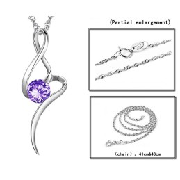 Goed Verkocht Over De Hele Wereld: Paarse Platina Vergulde Titanium Ketting Voor Dames Met Diamant
