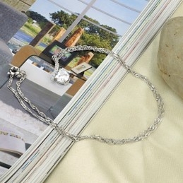 Uitstekende Kwaliteit Vrouwelijke Platina Titanium Ketting Met Diamant