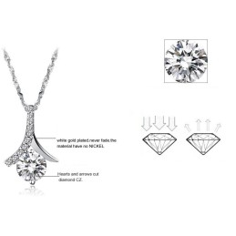 Uitstekende Kwaliteit Vrouwelijke Platina Titanium Ketting Met Diamant