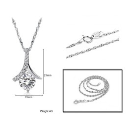 Uitstekende Kwaliteit Vrouwelijke Platina Titanium Ketting Met Diamant