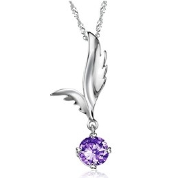 Betrouwbare Kwaliteit Vrouwelijke Vleugelvormige Platina Titanium Ketting Met Strass