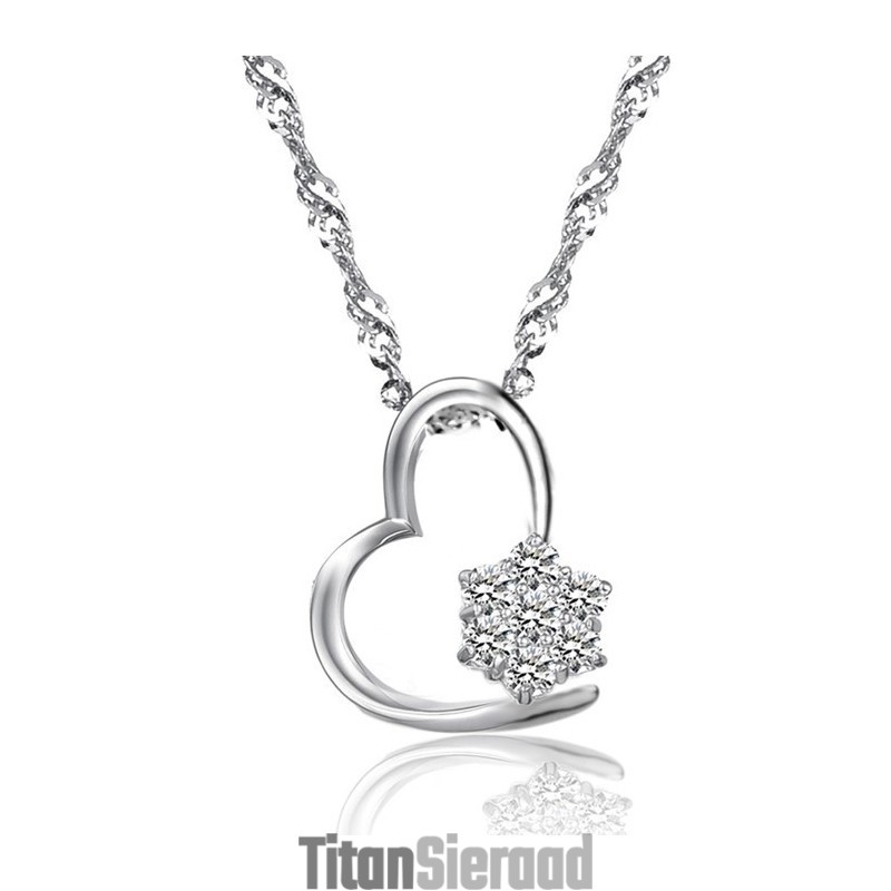 Stabiele Kwaliteit Vrouwelijke Platina Plating Titanium Ketting Met Diamant Stabiele Kwaliteit Vrouwelijke Platina Plating Titanium Ketting Met Diamant
