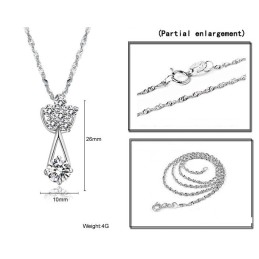 Betrouwbare Prestaties, Vrouwelijke Platina Plating Titanium Ketting Met Diamant
