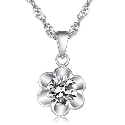 De Koningin Van Kwaliteit, Vrouwelijke, Puur Platina Plating Titanium Ketting Met Diamant