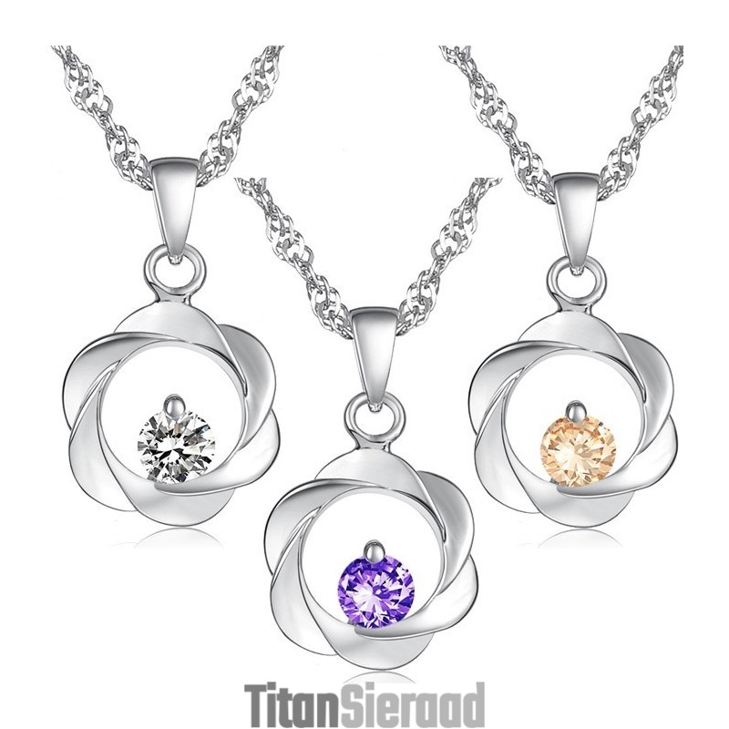 Kwaliteit En Kwantiteit Gegarandeerd. Elegante, Platina Vergulde Titanium Ketting Voor Dames Met Diamant. Kwaliteit En Kwantiteit Gegarandeerd. Elegante, Platina Vergulde Titanium Ketting Voor Dames Met Diamant.