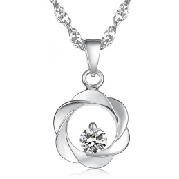 Kwaliteit En Kwantiteit Gegarandeerd. Elegante, Platina Vergulde Titanium Ketting Voor Dames Met Diamant.