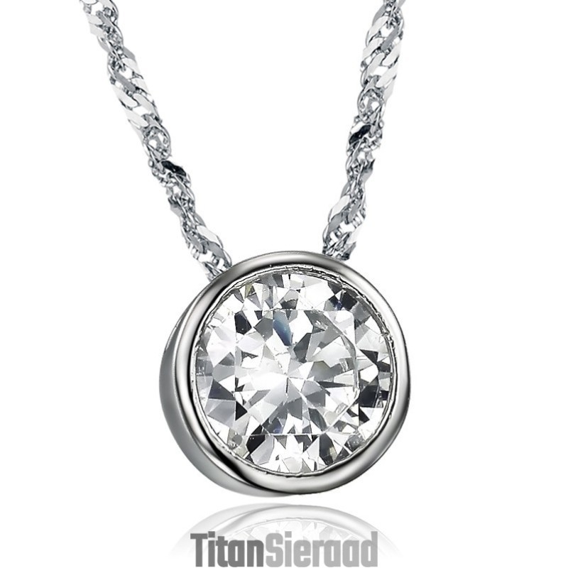 Om Een Lang Verhaal Te Hebben: Een Platina-Geplateerde Titanium Ketting Met Strasssteentjes Voor Dames Om Een Lang Verhaal Te Hebben: Een Platina-Geplateerde Titanium Ketting Met Strasssteentjes Voor Dames