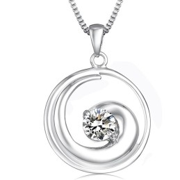 Hoogwaardige Dames Platina Titanium Ketting Met Diamant