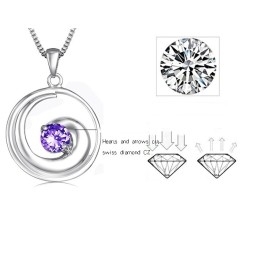 Hoogwaardige Dames Platina Titanium Ketting Met Diamant