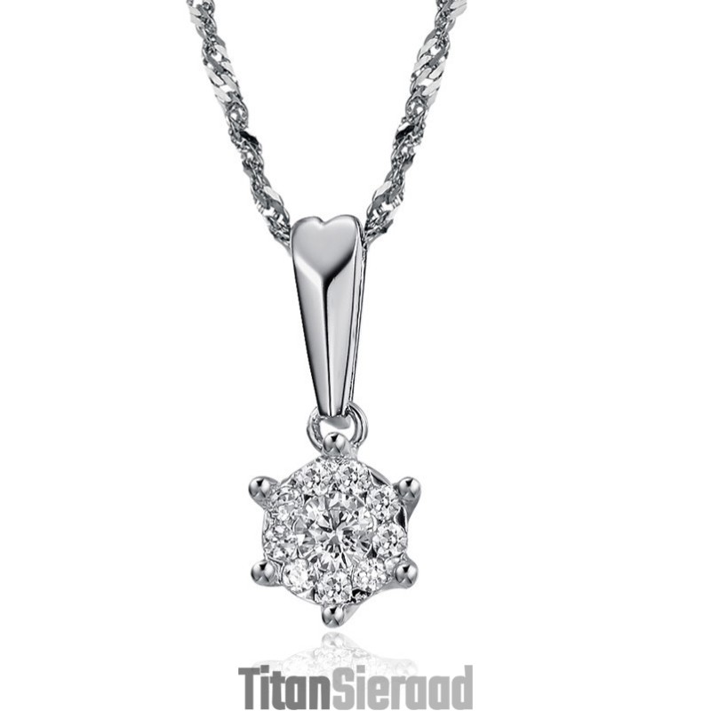 Betrouwbare Reputatie Vrouwelijke Plating Titanium Ketting Met Diamant