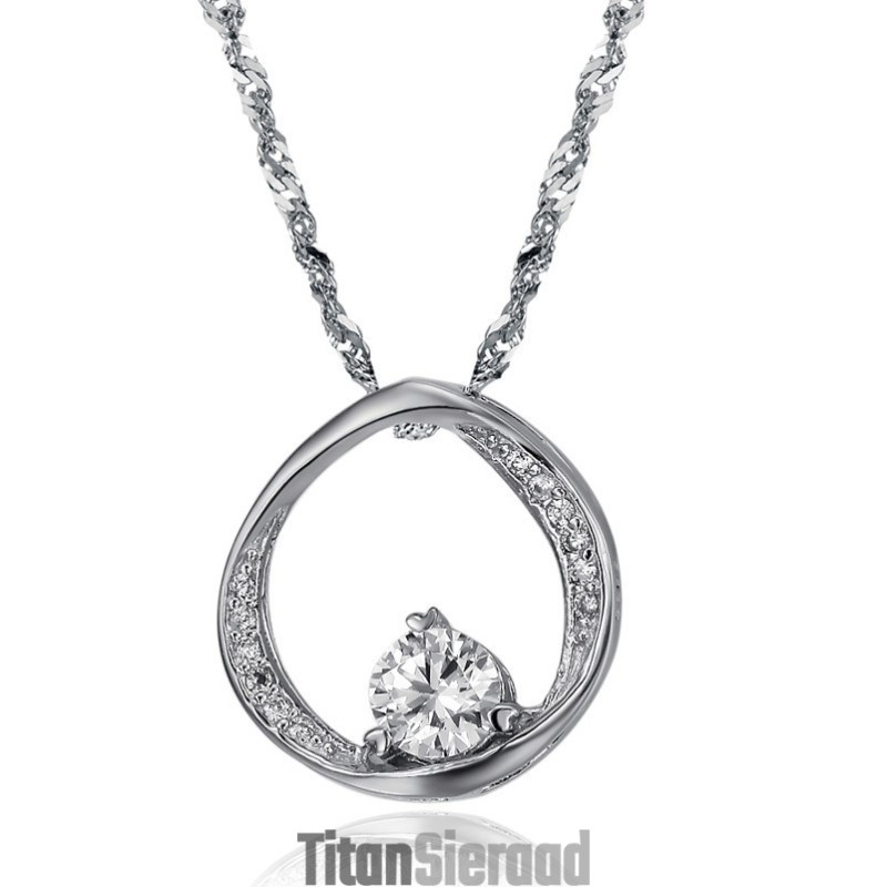 Stabiele Kwaliteit Vrouwelijke Beknopte Platina Plating Titanium Ketting Stabiele Kwaliteit Vrouwelijke Beknopte Platina Plating Titanium Ketting
