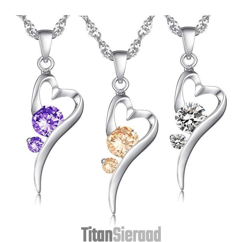 Breed Scala Aan Vrouwelijke Slotvorm Platina Titanium Ketting Met Diamant