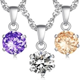 Stabiele Kwaliteit Vrouwelijke Platina Plating Titanium Ketting Met Diamant