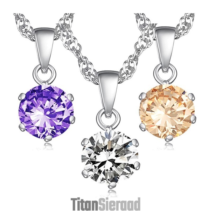 Stabiele Kwaliteit Vrouwelijke Platina Plating Titanium Ketting Met Diamant Stabiele Kwaliteit Vrouwelijke Platina Plating Titanium Ketting Met Diamant