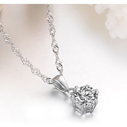 Stabiele Kwaliteit Vrouwelijke Platina Plating Titanium Ketting Met Diamant