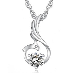 Uitstekende Kwaliteit Vrouwelijke Phoenix-Vormige Platina Titanium Ketting