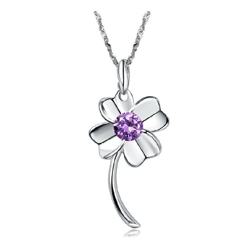 Duurzame, In Gebruik Zijnde, Vrouwelijke Klavervormige Platina Titanium Ketting Duurzame, In Gebruik Zijnde, Vrouwelijke Klavervormige Platina Titanium Ketting