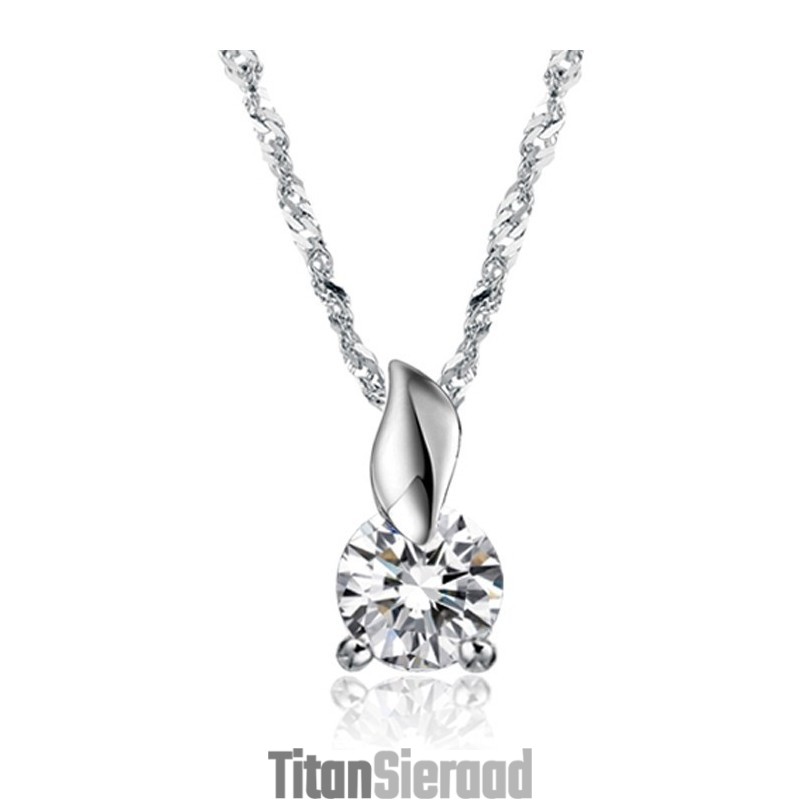 Gebruiksvriendelijke Vrouwelijke Platina Titanium Ketting Met Diamant Gebruiksvriendelijke Vrouwelijke Platina Titanium Ketting Met Diamant