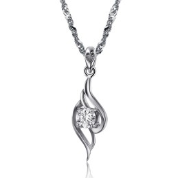 Hoogwaardige Vrouwelijke Veervormige Platina Titanium Ketting