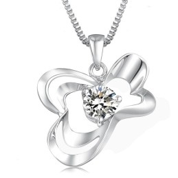Uitstekende Kwaliteit Vrouwelijke Platina Titanium Ketting Met Diamant