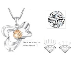 Uitstekende Kwaliteit Vrouwelijke Platina Titanium Ketting Met Diamant