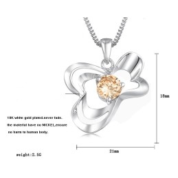 Uitstekende Kwaliteit Vrouwelijke Platina Titanium Ketting Met Diamant