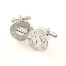 Titanium Zon En Maan Ronde Manchetknopen