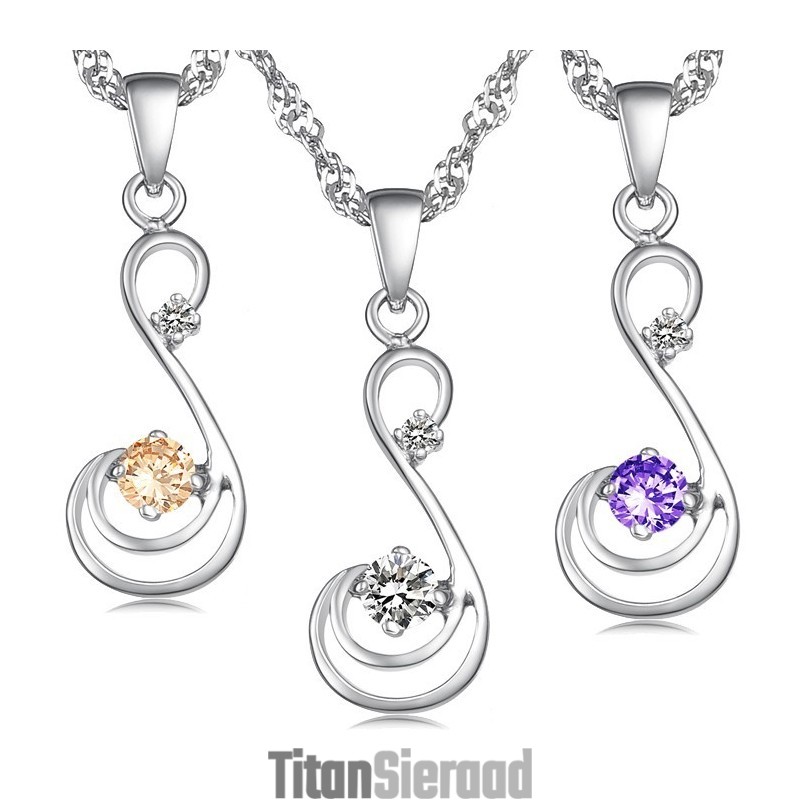 Kwaliteit En Kwantiteit Gegarandeerde Vrouwelijke Platina Titanium Ketting Met Diamant
