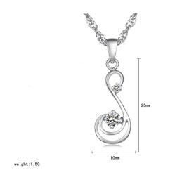 Kwaliteit En Kwantiteit Gegarandeerde Vrouwelijke Platina Titanium Ketting Met Diamant