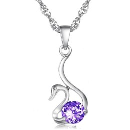 Betrouwbare Reputatie Vrouwelijke Zwaanvorm Platina Titanium Ketting Met Diamant